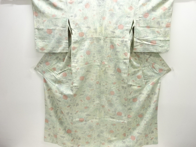 JAPANESE KIMONO / ANTIQUE HITOE KIMONO / SILK / HON-SHIOZAWA / WOVEN FLOWER